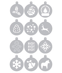 Sviatočné šablóny na kávu a pečivo, sada 12ks ST536